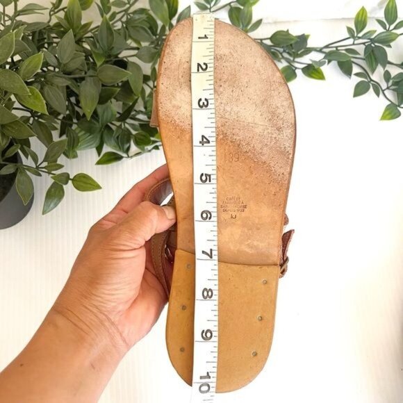 K.Jacques Barigoule leather sandal two wide bands natural honey tan 8.5 - Picture 9 of 11